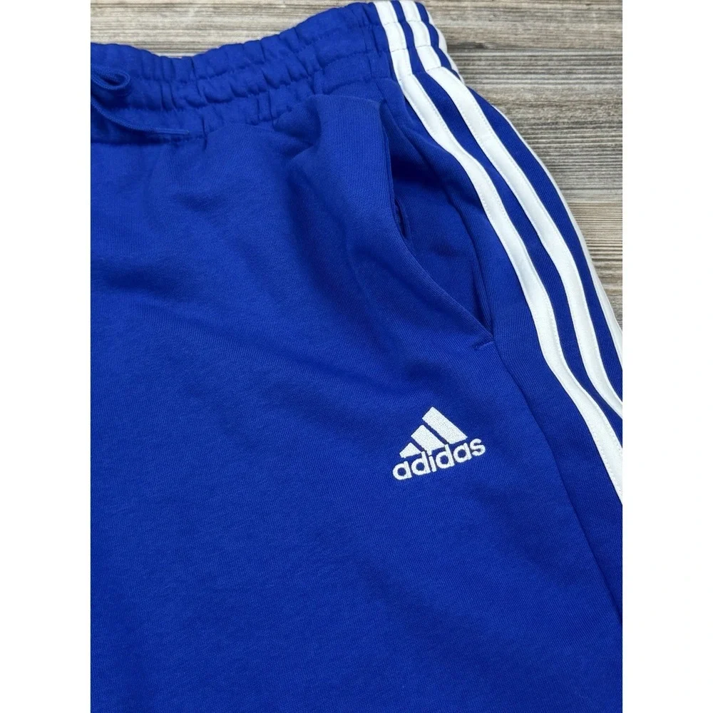 NWT Adidas Sweat Shorts Men L Blue Drawstring Elastic Waist Athletic Athleisure